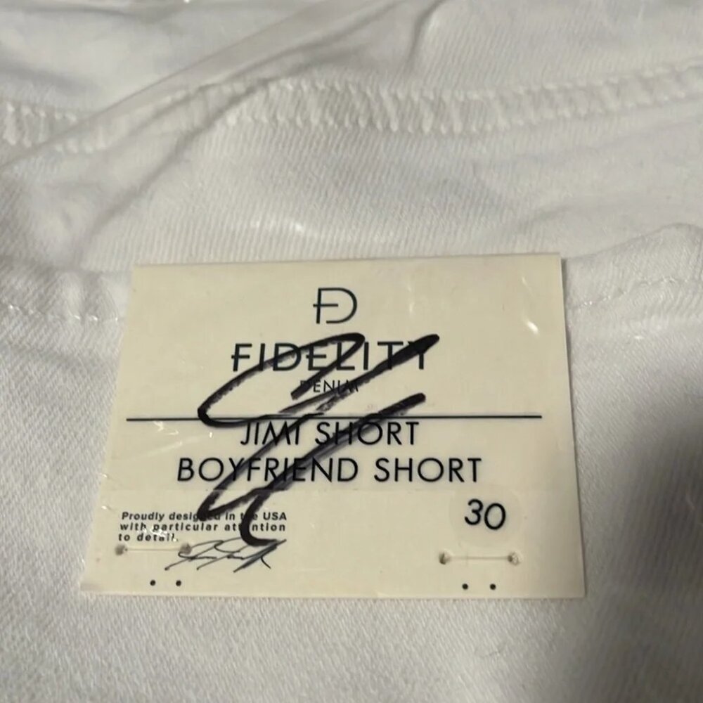 New Fidelity Denim Jimi High Waist Cutoff Jean Shorts in Vintage White  size 30 - Picture 5 of 5